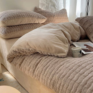 Faux Fur Velvet-like Winter Duvet Cover Set