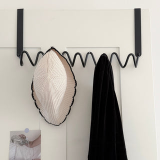 Black Wavy Door Hooks  3 Types   Hanger Hooks   Suitable for Rental Properties  No Drilling Required