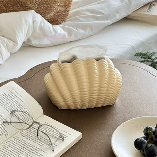 Shell motif modern ceramic tissue case