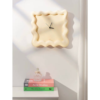 Puffy Frame Square Wave Clock  Wall Clock