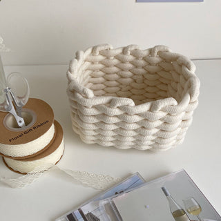Rope braided small storage basket