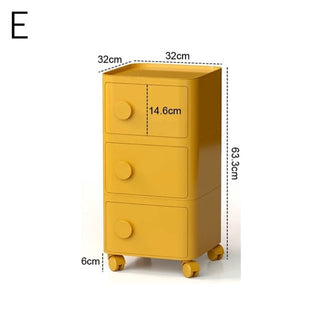Castered Square Three-Tier Storage Rack Side Table