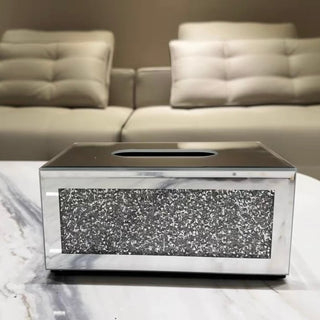 Luxury Glitter Mirror Tissue Case Mirror Silver