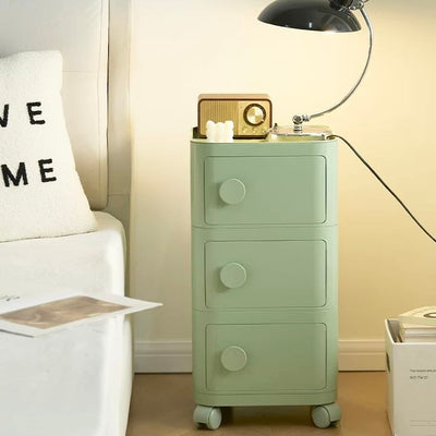 Castered Square Three-Tier Storage Rack Side Table