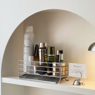 Stainless steel simple basket silver dish drainer small item storage.