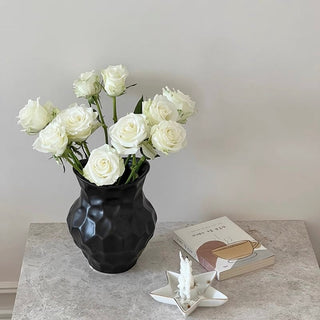 Uneven Ceramic Monotone Flower Vase