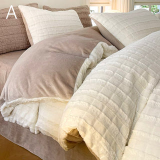 Faux Fur Velvet-like Winter Duvet Cover Set