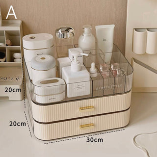 Two-tier drawer & open cosmetic storage unitin  .