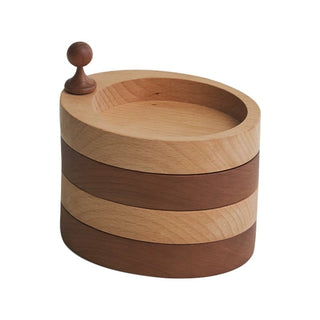 Natural Wood Sliding Tier Accessory Tray for Small Items Storage
