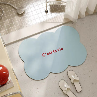Simple Lettering Color Wave Bath Mat 50x80cm  Quick Drying