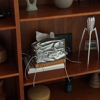 Silver Metallic Gathered Tissue Case