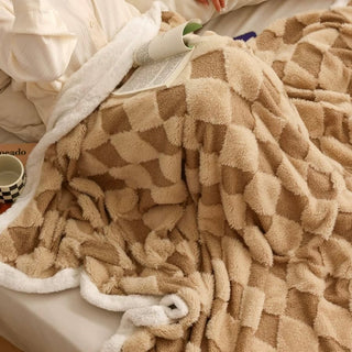 Argyle pattern blanket single size 150 x 200 cm blanket for protection against air conditioning.