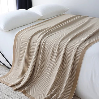 Herringbone pattern Simple knit blanket 130 x 170 lap blanket