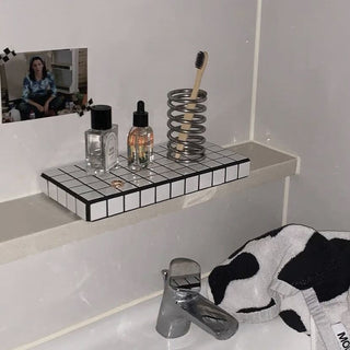 Stainless Steel Spring Brush Stand Pen Holder