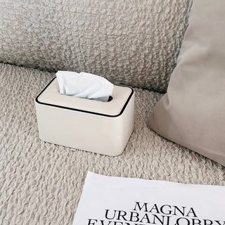 FauxLeather Simple Tissue Case White
