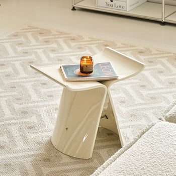 Cream Color Butterfly Stool Side Table Chair