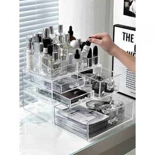 Clear Color Drawer Cosmetic Storage Box Large Capacity