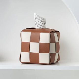 Checkerboard Pattern Braided Cube Tissue Case