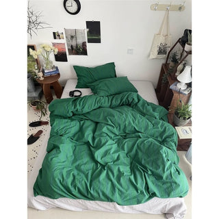 Green and Blue Stripe Duvet Cover Set