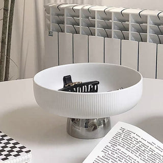 Ceramic Silver Tray with Legs 2 Sizes  Small Item Storage