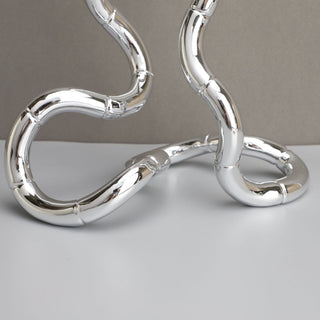 Metallic Silver Wavy Object Ornament