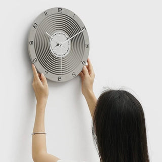 Matte Gray Mirror Round Clock  Wall Clock