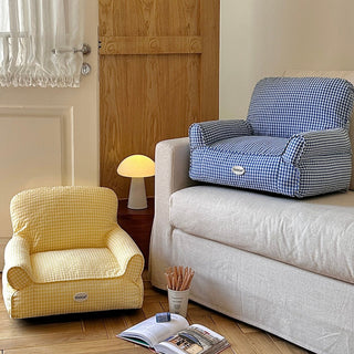 Checkered pattern small pet sofa for dogs and cats pet bed pet supplies pet cushion washable.