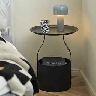 Iron Round Storage Side Table