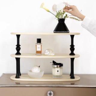 Retro design three-tier storage display rack