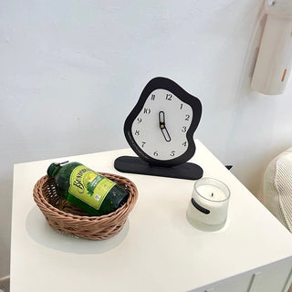 Irregular Wave Bicolor Clock  Table Clock