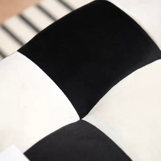 Cube-shaped checkerboard pattern stool ottoman checkerboard pattern