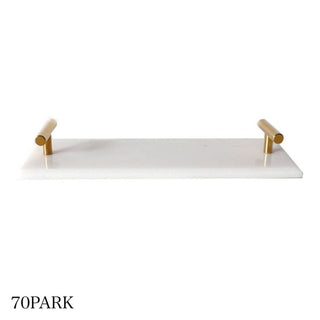 Marble Gold Handle Slim Accessory Tray