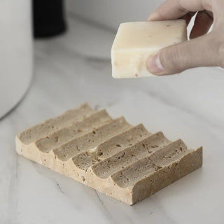 Travertine Wavy Tray Natural Marble Soap Dish