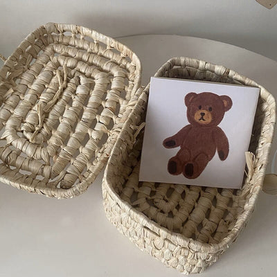 Picnic basket with lid storage basket bag