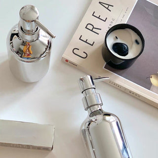 piece set Metallic Silver Soap Dispenser