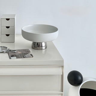 Ceramic Silver Tray with Legs 2 Sizes  Small Item Storage