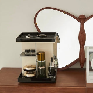 360 Degree Rotating Acrylic Square Cosmetic Storage Rack Makeup and Perfume Storage Tray