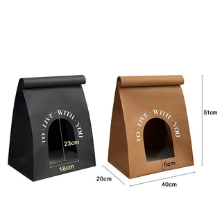 Paper bag style cat housein . Cat house scratching post foldable.