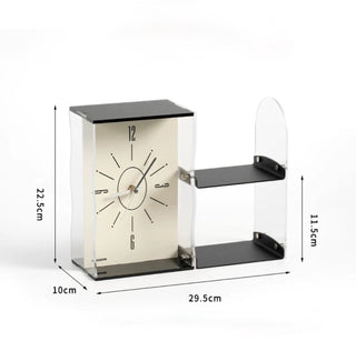 Storage rack included Acrylic clear monochrome clock  Table clock