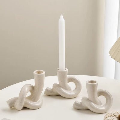 Knot Design Ceramic Candle Holder