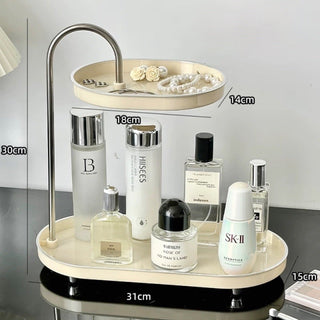 Top Slide Oval Two-Tier Tray   Cosmetics Storage Perfume Storage Tray