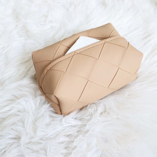 Braided-look faux leather simple tissue cover