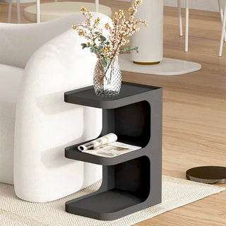 25cm Wide Iron E-Type Compact Three-Tier Side Table
