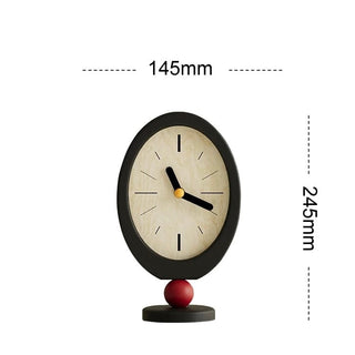 Black Frame Oval Stand Clock Table Clock