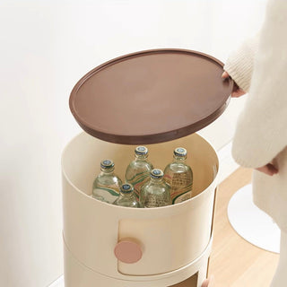 Round Three-Tier Storage Cylindrical Rack Side Table