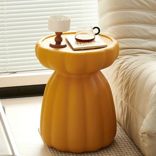 Flower motif side tablein  round table