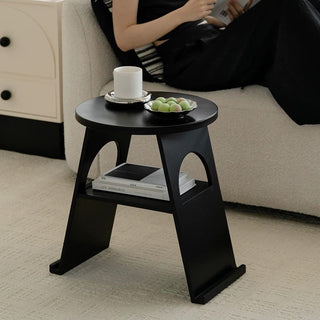 Round Open Storage Iron Side Table  Magazine Rack