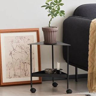 Castered Triangle Side Table Wagon Black