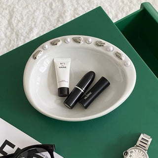 Shell motif ceramic accessory tray