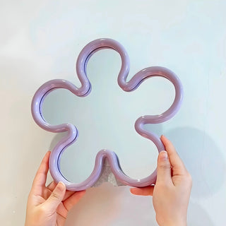 Color Frame Flower Shape Wall Mirror